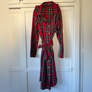 Plaid Dress with Tie